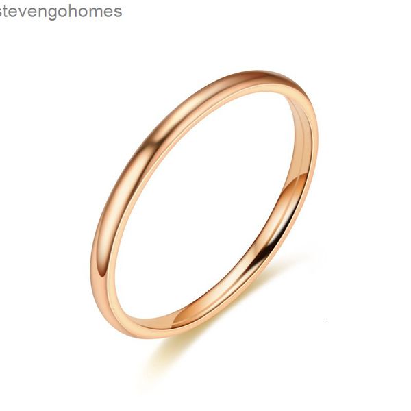 

jewelry 2mm inner and outer arc spherical titanium simple couple stainless steel ring, Silver