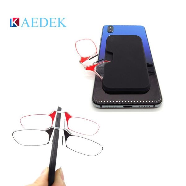 

kaedek портативный носовой клип для чтения очки без просматриваемых бокалов для чтения унисекс presbyopic mini sticky мобильный телефон cas, White;black