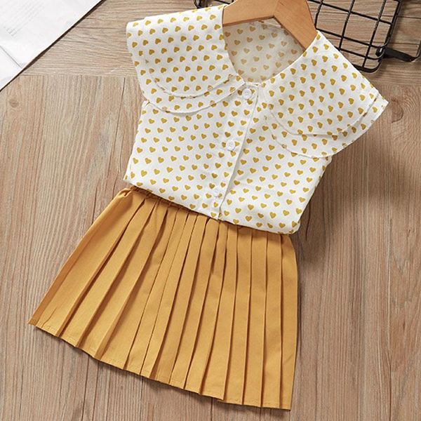 

summer girl sets girls children polka dot outfits fashion clothes casual outerwear suit set kids clothing 3 7y, White