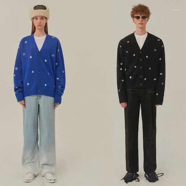 

ader error sweater men women 3d embroidered logo adererror sweaters knit ader cardigans1, White;black