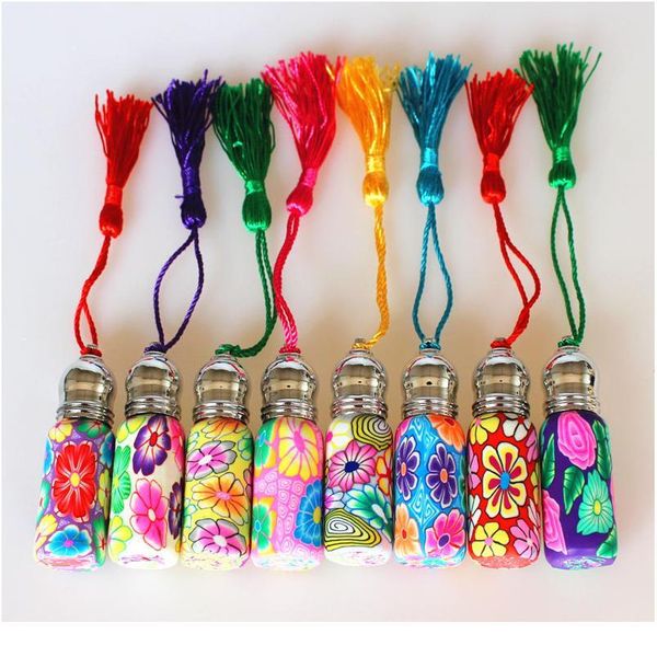 

5pcs/lot 6ml 10ml glass roll on bottles empty polymer clay perfume roller bottle essential oil vials re qylvks