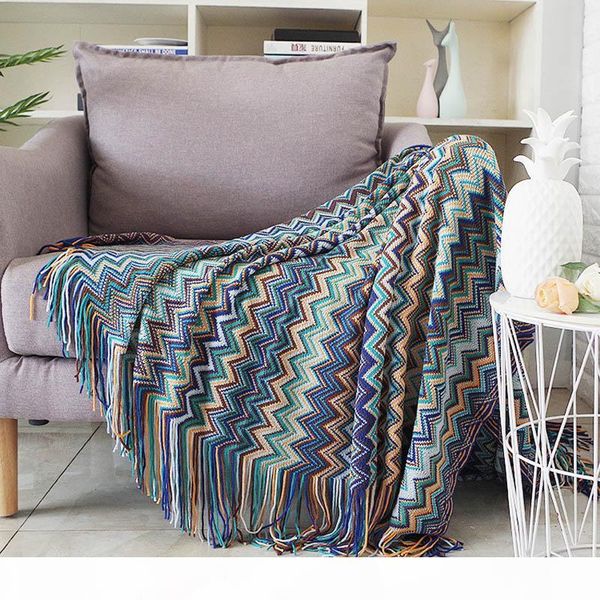 

bohemian вязаная одеяло с кисточкой новорожденного lounge chair утешитель одеяло journey пешеходный hotel restaurant пледы