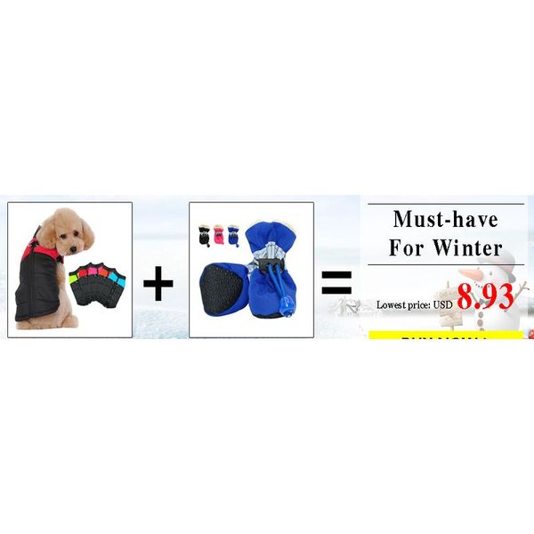 

winter dog shoes warm pet dog boots waterproof puppy dog rain snow booties socks reflective for small large footwear bbysvm