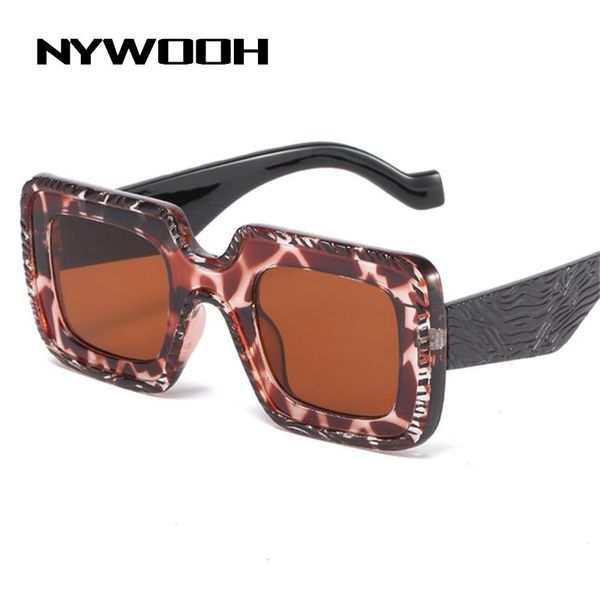 

sunglasses nywooh square women brand designer luxury wide-leg sun glasses vintage unique lines design eyewear uv400, White;black