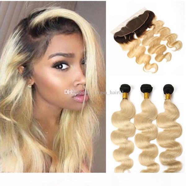 

перуанские человеческие волосы предварительно сорванные кружева лобное закрытие с младенцем волос 1b 613 блондинки омбре девственные волосы, Black;brown