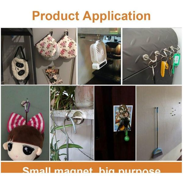 

heavy duty magnetic hook, strong neodymium magnets hook for home, kitchen, workplace,etc ,d16mm hold up to 80pounds, p wmtzny