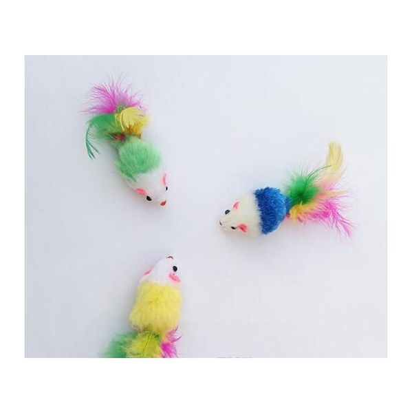 

colorful feather grit small mouse cat toy for cat feather funny playing pet dog cat small animals f jlltpb lucky2005