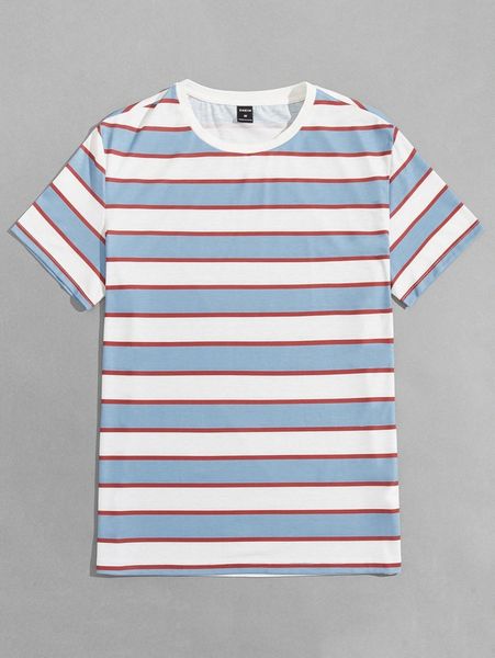 

men block striped tee m9rl#, White;black