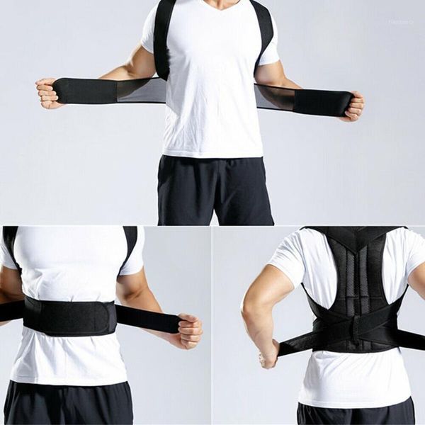 

back support posture adjustable strap straightening humpback waist with straighten corrector straightener belts1, Black;blue