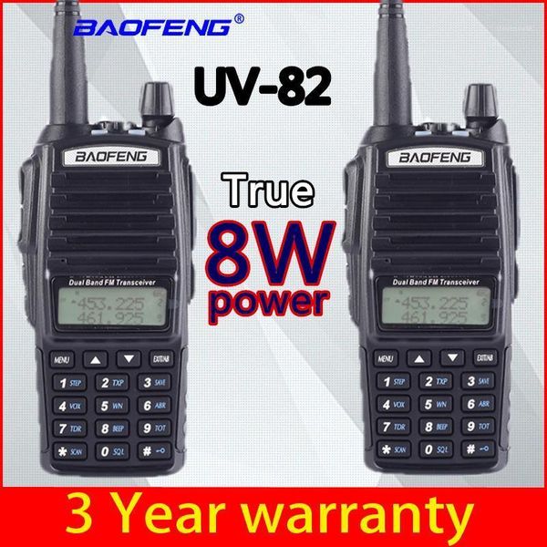 

2 pcs baofeng uv-82 walkie-talkie 8 wau/v baofeng uv 82 headset walkie talkie 10 km 8w radios uv 9r ham radio 10 km1