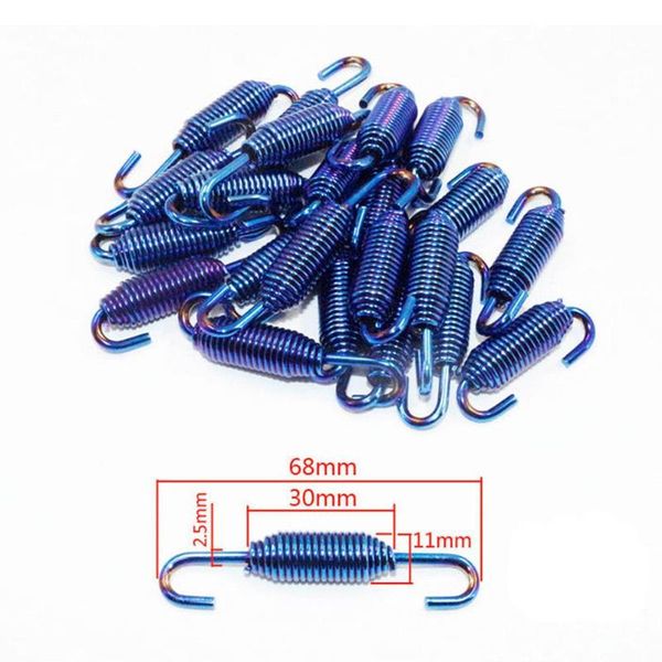 

motorcycle exhaust system 6pcs/blue arts pipe accessories spring hook inless steel large displacement activity strengthen