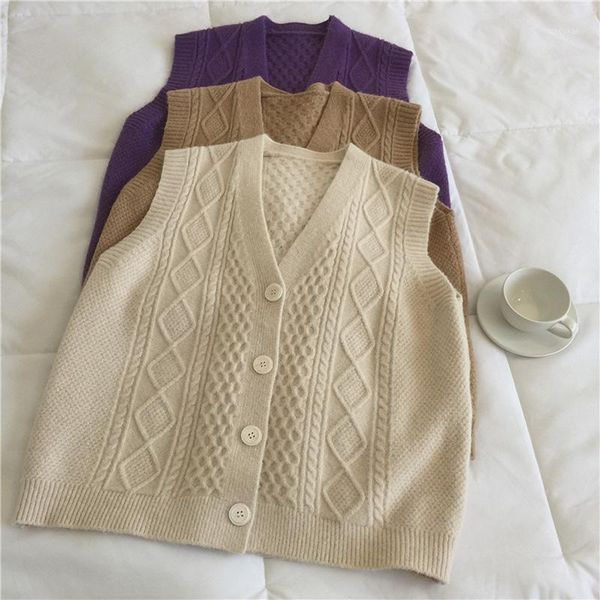 

spring and autumn women's sweater casual solid color v-neck sleeveless cardigan sweater1, White