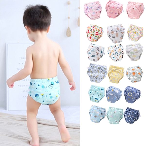

waterproof baby cloth diapers reusable washable nappies baby diaper pure cotton 6 layers of gauze learning training pants 201209