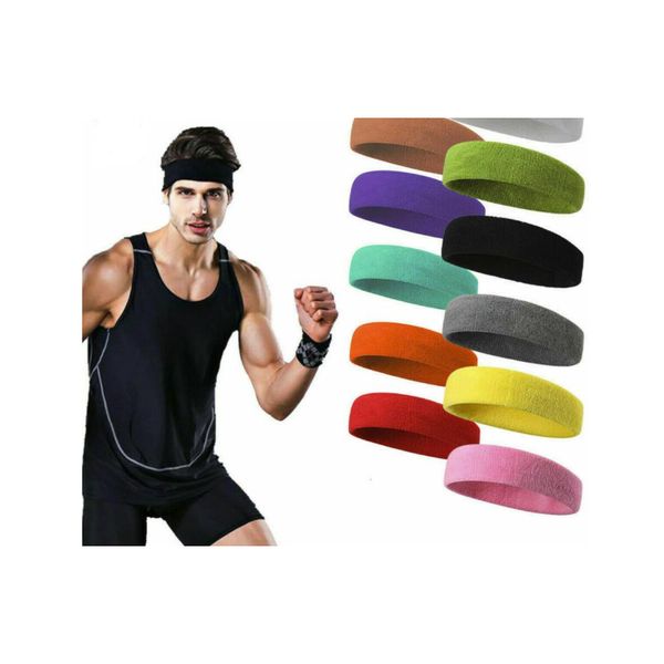 

women men female male sweat sweatband headband yoga gym fitness running stretch head band for sport hair accessories, Yellow;black