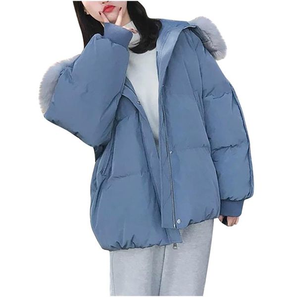 

women's down & parkas fashion winter jacket women hooded parka coat thicke outerwear bf cotton padded female mujer #t2g, Black