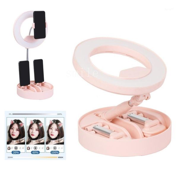 

flash heads selfie ring light dimmable led lamp with cellphone holder folding live broadcast bracket for youtube tiktok1