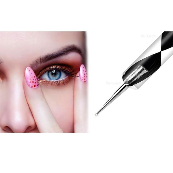 

5pcs colourful double-end acrylic steel dotting pen rhinestones picker picking nail art brush embossing screw swirl stud qylrfp