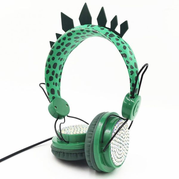 

new unicorns kids headset green dinosaur children's headset cartoon kids cute jurassic dinosaur ear headphones1