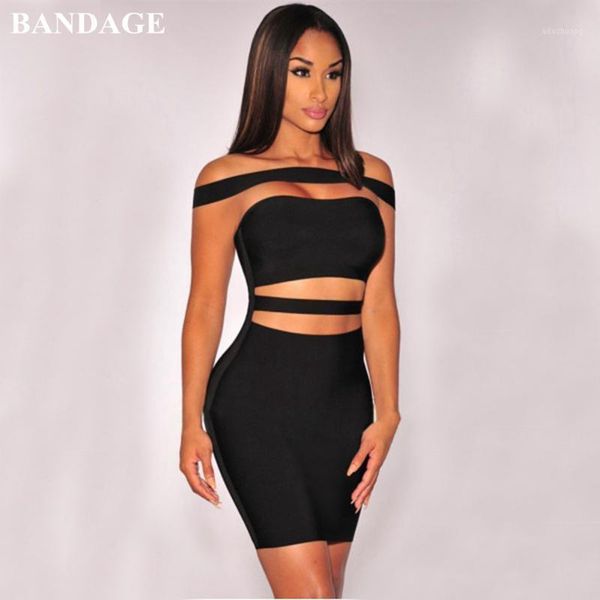 

bandage new women off shoulder rayon bandage dress black red white cut-out bodycon vestidos celebrity maxs party club mini dress1, Black;gray