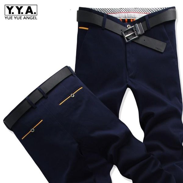 

business man summer straight suit pants casual cargo pants male khaki navy long trousers plus size 40 office work cotton1, Black