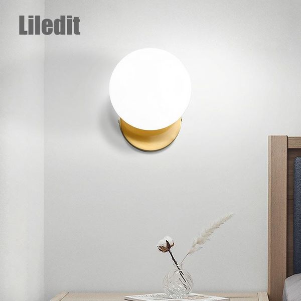 

wall lamp modern led light fixure bedroom living room decoration glass metal nordic lights for home sconce mounted