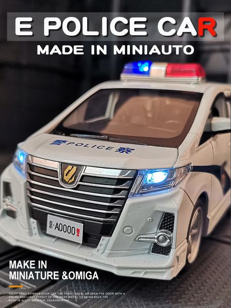 

simulation 1:32 toyota elfa model business mpv metal toy alloy police car