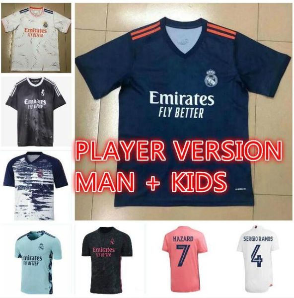 

man kids kit real madrid soccer jersey 20 21 22 hazard sergio ramos benzema vinicius 2020 2021 camiseta football shirt uniforms kids jersey, Black;yellow