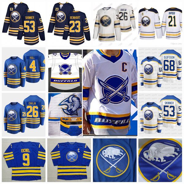 

4 taylor hall buffalo sabres 2021 reverse retro jack eichel rasmus dahlin cody eakin hasek jeff skinner victor okposo ristolainen jersey, Black;red