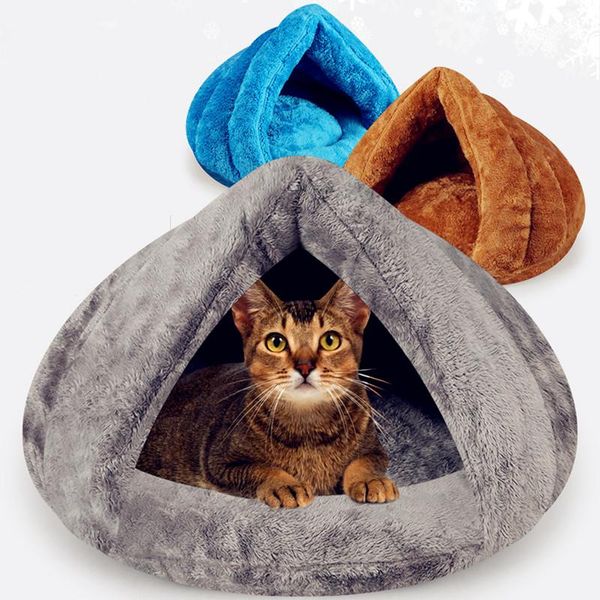 

puppy pet cat bed for small dog soft warm nest kennel cat beds cave house sleeping bag mat pad tent pets winter warm pets beds