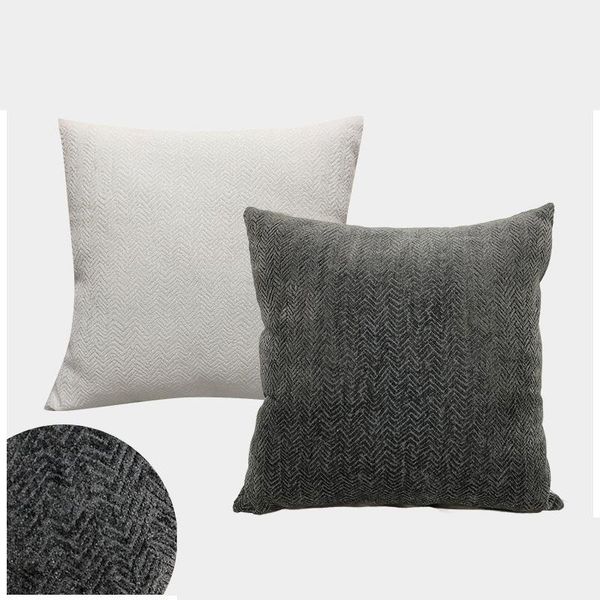 

cushion/decorative pillow classic black white solid color chenille fabric cushion cover fashion w texture dobby pattern for living room