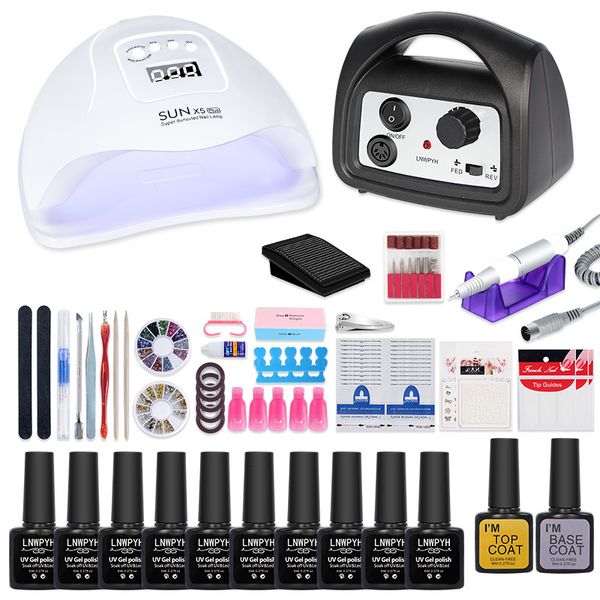 

set 10/18/12 colors nail gel polish manicure acrylic kit with drill machine