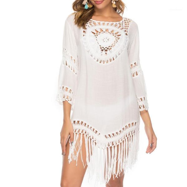 

womens summer beach wear bikini cover up swimwear bathing casual beach dress1, White;black