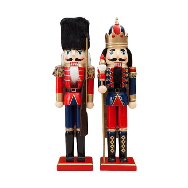 

christmas wooden crafts 38cm nutcracker soldier shape puppet christmas gift decoration y200903