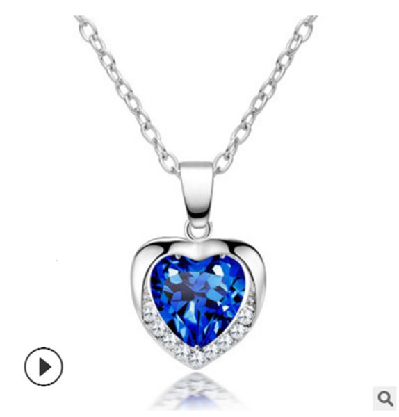

popular creative crystal heart pendant necklace jewelry