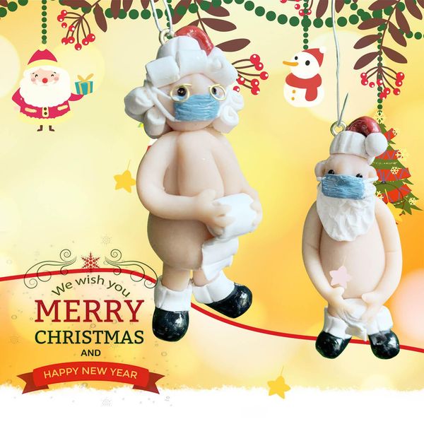 

непослушный рождественский орнамент санта рождественские орнамент крышка санта орнамент санта голая санта-ремесло украшение дерево висит diy