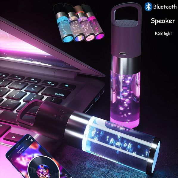 

portable bluetooth speakers rgb night light wireless bass speaker unique subwoofer mini music loudspeaker support calling