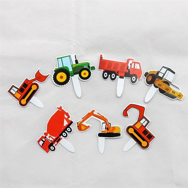 

42pcs vehicle cake ers green tractor cake ers paper cupcake picks decor kids birthday party supplies decorated gift a35 jllsku