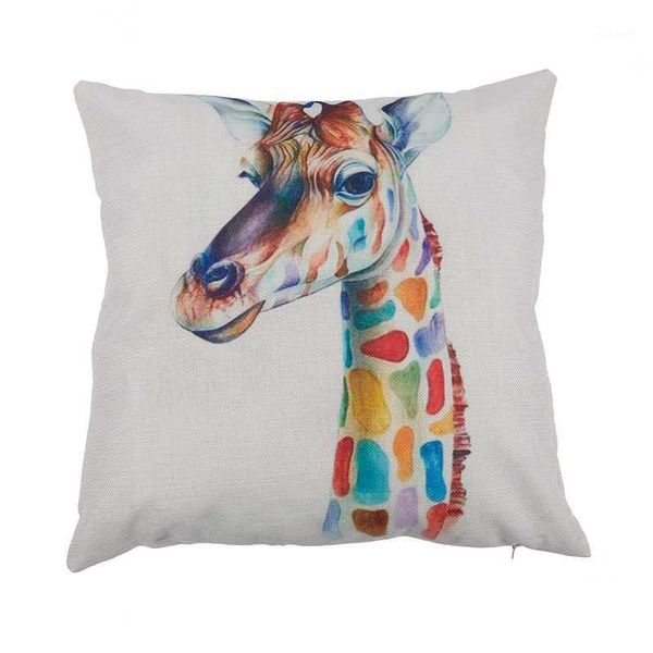 

flax decorative throw pillow case cushion cover(color giraffe)45*45cm1