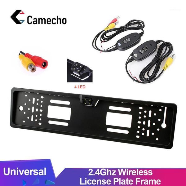 

camecho car rear view camera 2.4ghz wireless license plate frame rca video for car rearview monitor fm transmitter & receiver1