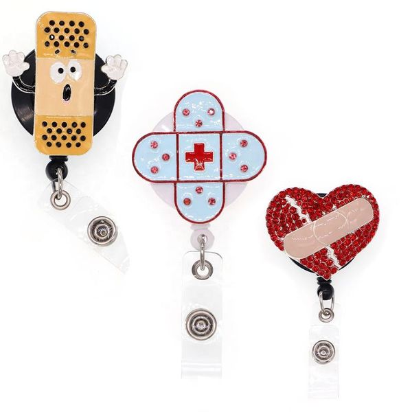 

pins, brooches 20 pcs/ lot id retractable badge holder defends disease band-aid reel for accessories, Gray