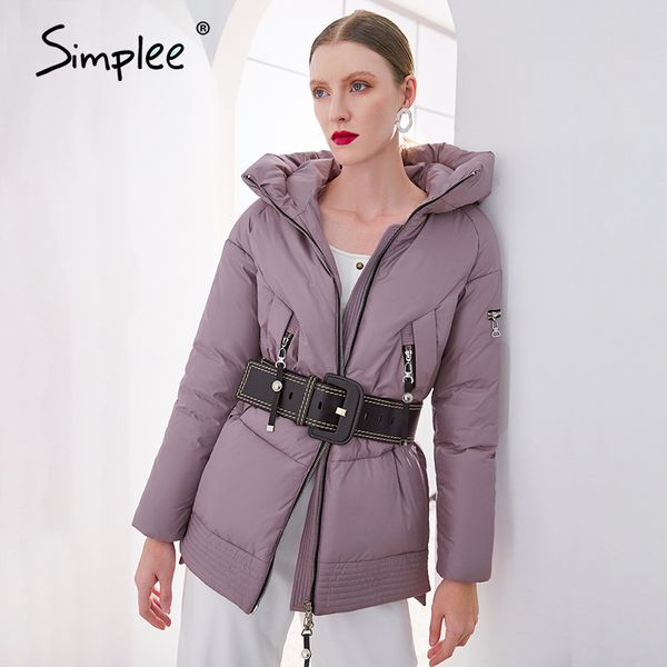 

simplee casual hooded women winter coat parka zipper pocket padded jacket coat ladies new brand cotton warm coat female 201026, Black
