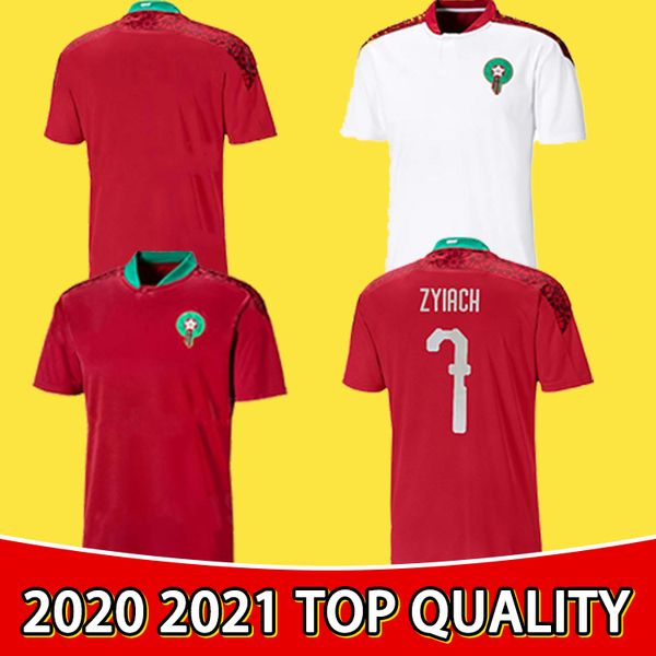 

2020 2021 european morocco soccer jerseys home away 20 21 morocco maillot de foot ziyech boutaib boussoufa football shirt, Black;yellow
