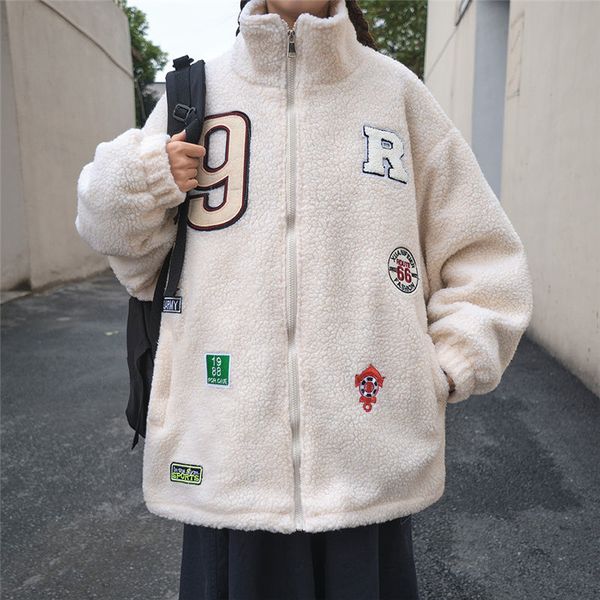 

men's 2021 new coat spring and winter's fine warm lamb wool young clothes yecq, Black