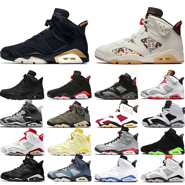 

jumpman mens basketball shoes 6 6s carmine dmp black infrared washed denim unc black cat men trainers sports sneakers runners size 40-47, White;red