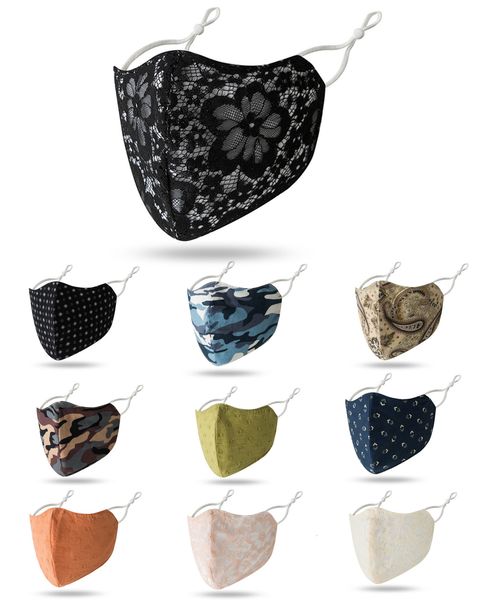 

luxury designer cotton face mask protective mask ultraviolet-proof dustproof riding cycling sports print mouth masks women outdoor