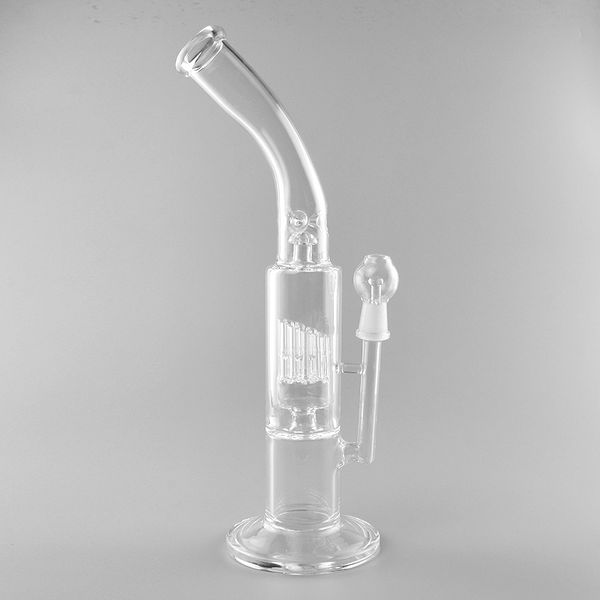 Grande venda cachimbo de água limpa tubos de água cilindro de cilindro alto tubo reto gelo entalhe 13.8inches percolador bong