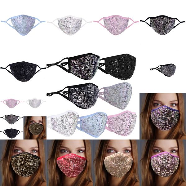 

fashion dustproof bling diamond protective mouth masks washable reusable women colorful rhinestones face mask 5 ndnyj