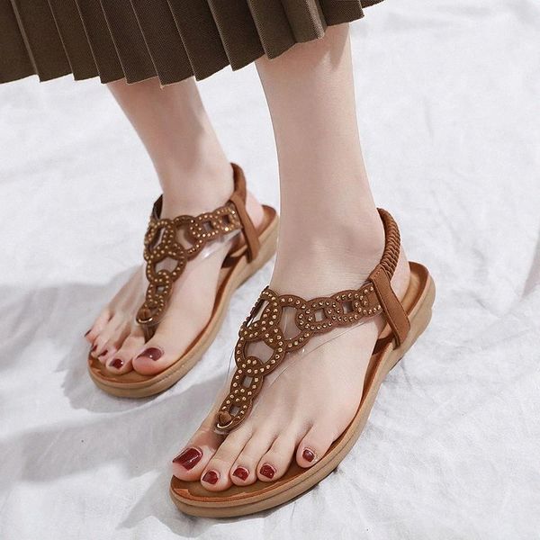 

2020 summer shoes women beach sandals flip flops flat holiday women sandals plus size fashion ladies summer shoes a2222 #oq49, Black