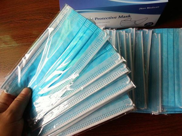 

dhl individually packed disposable face mascherine thick 3-layer masks safety anti dust home comfortable mask