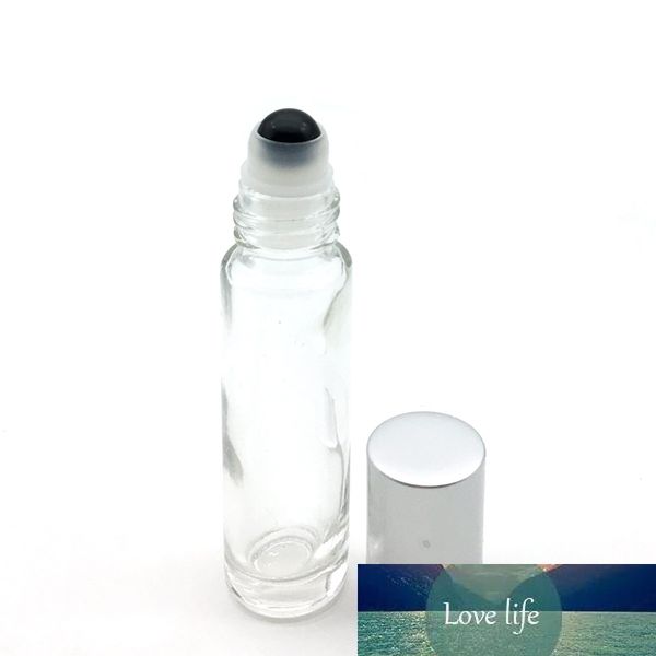 5 pz Pietra Preziosa Naturale Roller Ball Bottiglia Trasparente Olio Essenziale di Profumo 10 ml Rotolo Su Bottiglie di Vetro Spesse Con Chip di Cristallo